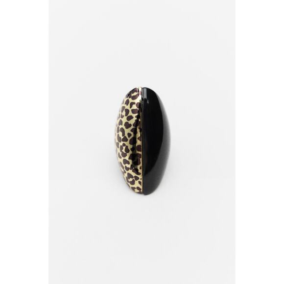 Nwt- Zara ANIMAL PRINT OVAL MAXI RING-S - Picture 2 of 6